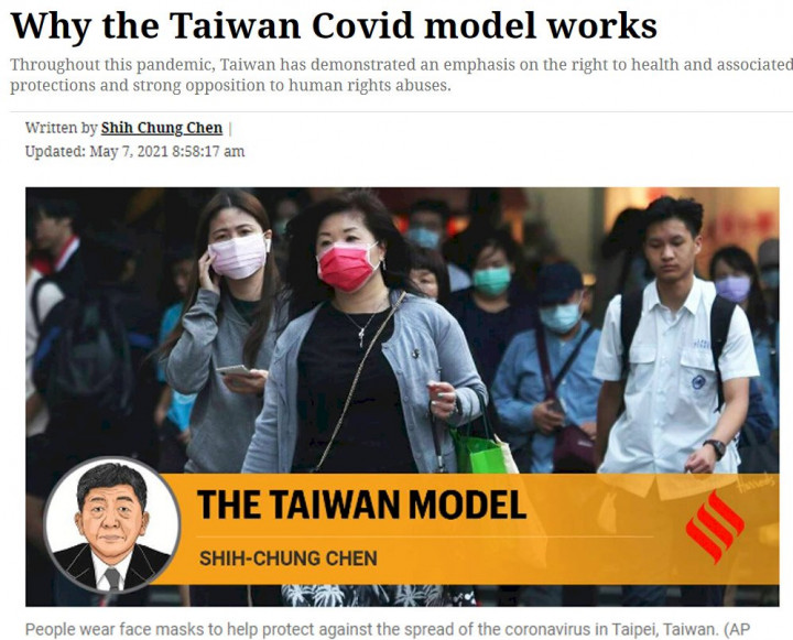 印度主流媒體印度快報7日刊登衛福部長陳時中投書指出，台灣防疫有成，也將盡最大努力與世界衛生組織(WHO)合作。(翻攝自Indian Express官網)