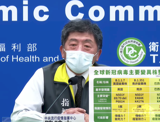 中央流行疫情指揮中心指揮官陳時中表示，台灣最少會購買3千萬劑疫苗，最多則會買到4,500萬劑。(圖擷自YouTube)