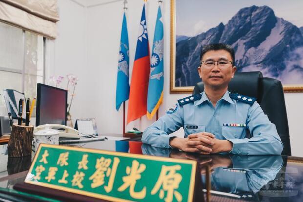 基勤大隊長劉上校說明「後勤技能競賽」主要目的，就是讓官兵平時的訓練成果能夠發揮。
