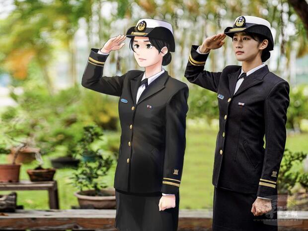 「漫繪海軍」主要以將真人繪製成漫畫人物的手法呈現。(黃旻軒提供)「漫繪海軍」主要以將真人繪製成漫畫人物的手法呈現。
