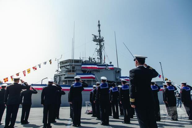 海軍艦隊指揮部192艦隊近日舉行「永德軍艦」除役典禮。