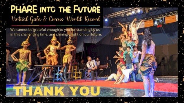 柬埔寨法爾劇團締造金氏世界紀錄，感謝各國愛心捐款人士。(法爾劇團提供)