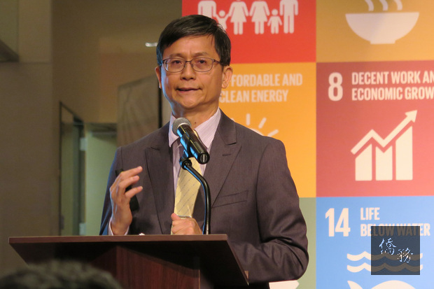 台灣積極落實永續發展目標，環保署副署長詹順貴18日在紐約提出6大核心議題，強調台灣是地球村一分子，樂意參與國際行動，是永續發展議程的重要夥伴。（中央社提供）