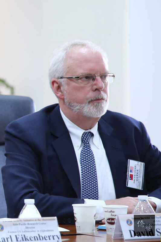 前美國國務院副助卿施大偉（David Shear）19日表示，台灣非國際局勢中的棋子，而是重要民主成員。（中央社提供）