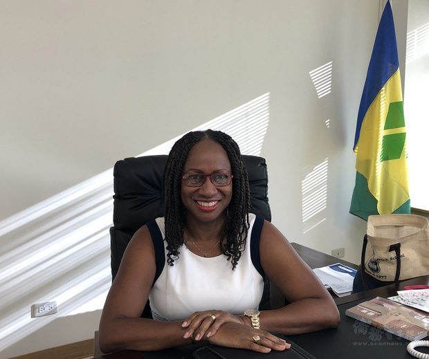 聖文森首任駐台大使柏安卓接受中央社專訪時表示,聖文森當選聯合國安全理事會非常任理事國,將持續為台灣發聲,「這個聲音也會更大聲」。(中央社提供)