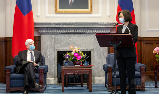 總統致詞時表示，盼持續強化臺美夥伴關係，創造豐碩合作成果。