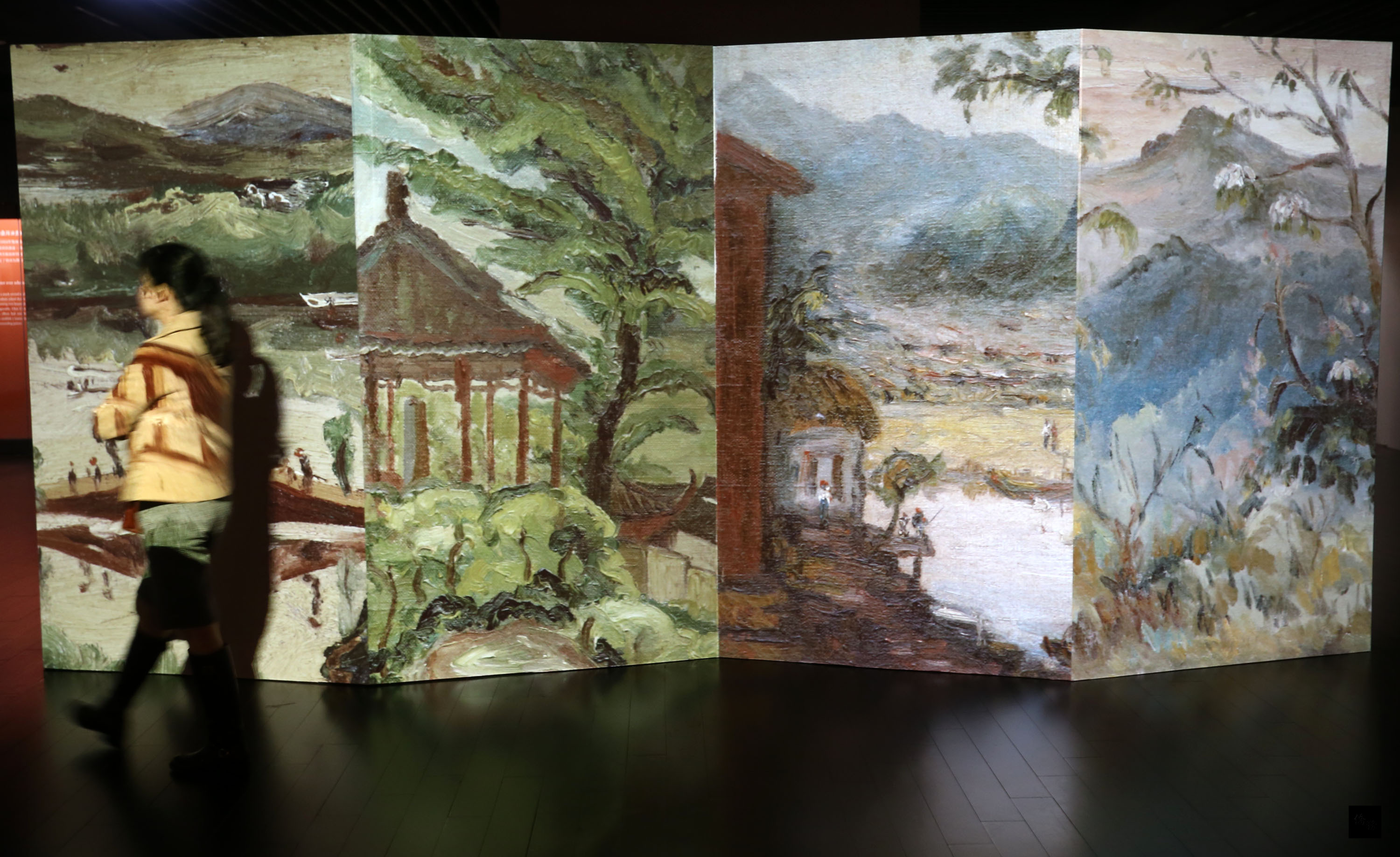 「藏鋒—陳澄波特展」5日在國立故宮博物院展出;4日舉辦記者會宣傳,展覽模擬驚蟄、初露、小滿、大暑、霜降與立春6大主題。(中央社提供)