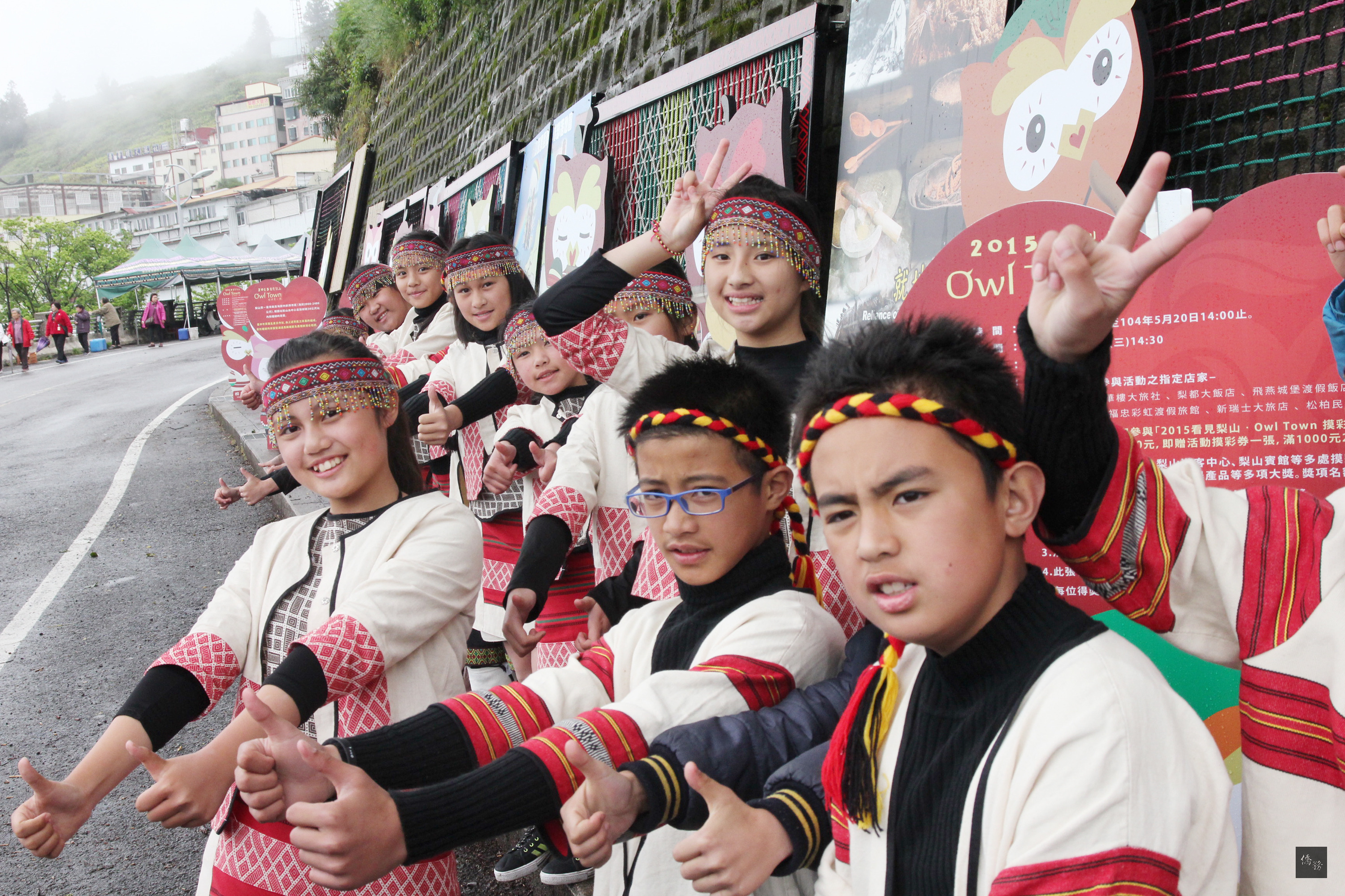 梨山賓館50週年慶推出貓頭鷹步道,沿途裝置20多隻的貓頭鷹造型看板。梨山賓館13日表示,盼打造梨山新亮點。(中央社提供)