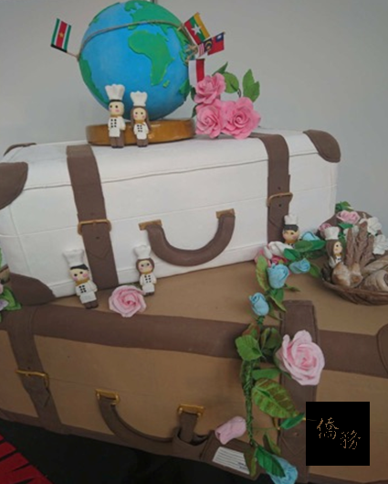第35期畢業生製作之翻糖蛋糕，表達了來自世界不同國家的海青班學子帶著滿滿的祝福在臺學成歸國。