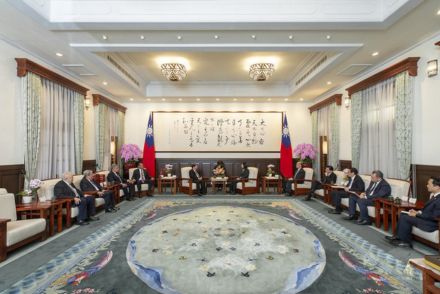 總統接見尼加拉瓜共和國外交部長孟卡達訪團。（圖/總統府提供）