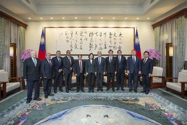 總統接見尼加拉瓜共和國外交部長孟卡達訪團。（圖/總統府提供）