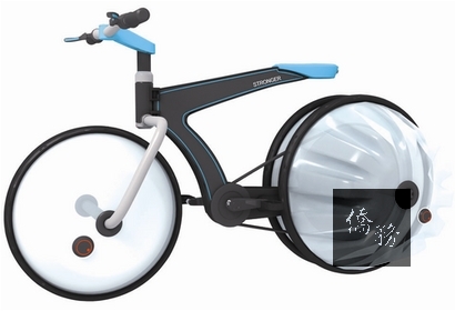 「STRONGER」是一台可以利用輪胎作為貯存及運水的自行車。