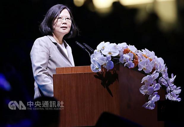 台北世大運19日晚間舉行開幕式,總統蔡英文(圖)出席致詞,宣布世大運正式開始。(中央社提供)