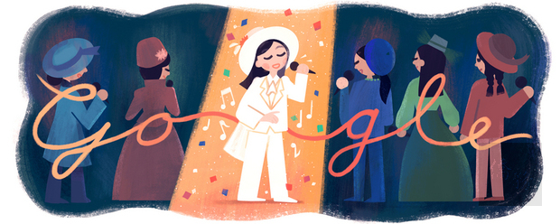 為了紀念台灣一代歌后鳳飛飛66歲冥誕，Google特別以「帽子歌后」的特色為概念，設計出專屬的Google Doodle主題。