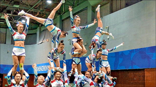 台灣啦啦隊以精湛演出完成二連霸。 （自由時報提供）