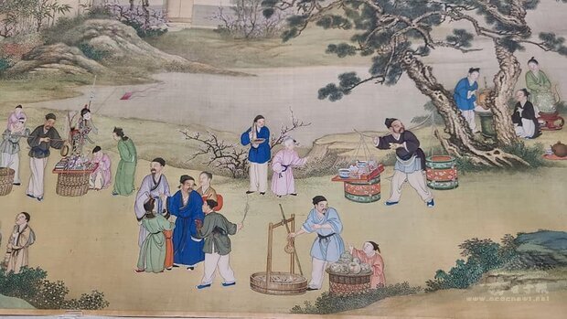 「清丁觀鵬太平春市圖(局部)」，被文化部認定為「重要古物」。