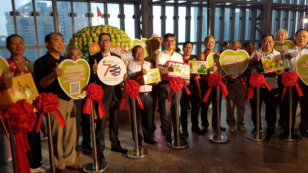 新北市政府農業局與八里區農會21日集合歷年新北文旦柚冠軍農戶共同推出「小農電舖直銷站」平台,讓新北歷屆冠軍柚在家上網就買得到