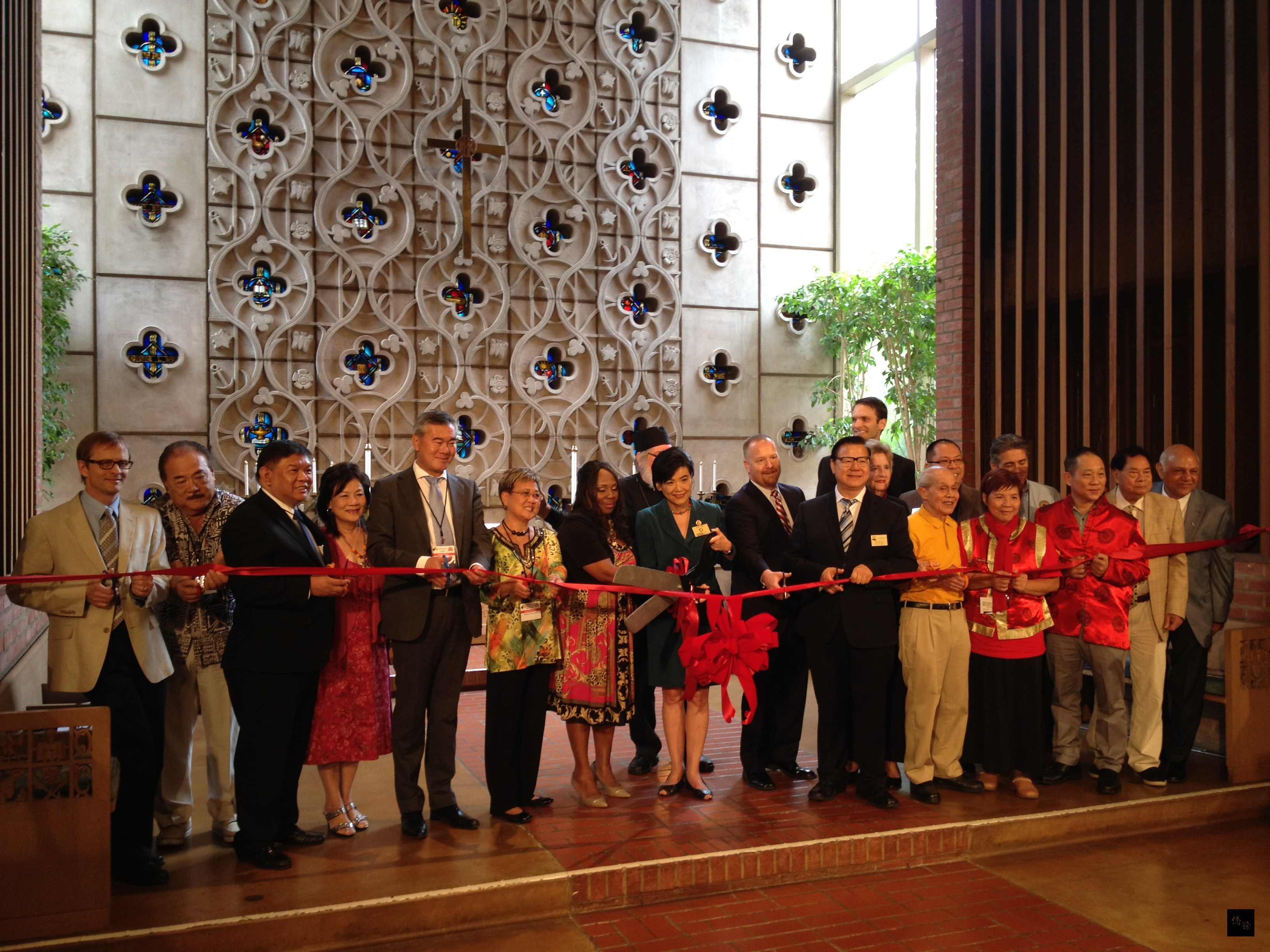 南加州南巴市（South Pasadena）安利安他教堂舉行「紀念國父孫中山先生在南巴的足跡」活動。（洛杉磯僑教中心提供）