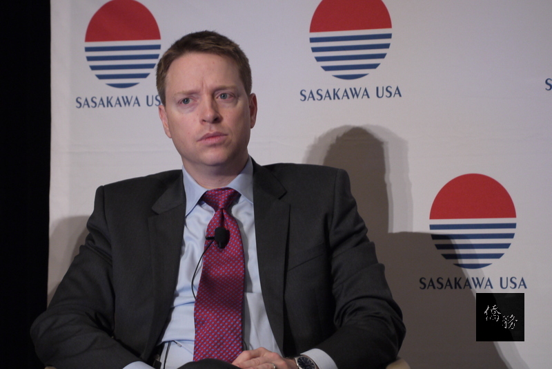 白宮國安會亞太事務資深主任博明(Matt Pottinger)2日表示,美國非常信守「台灣關係法」,川普政府當然不樂見任何不受兩岸人民支持的情況發生。(中央社提供)