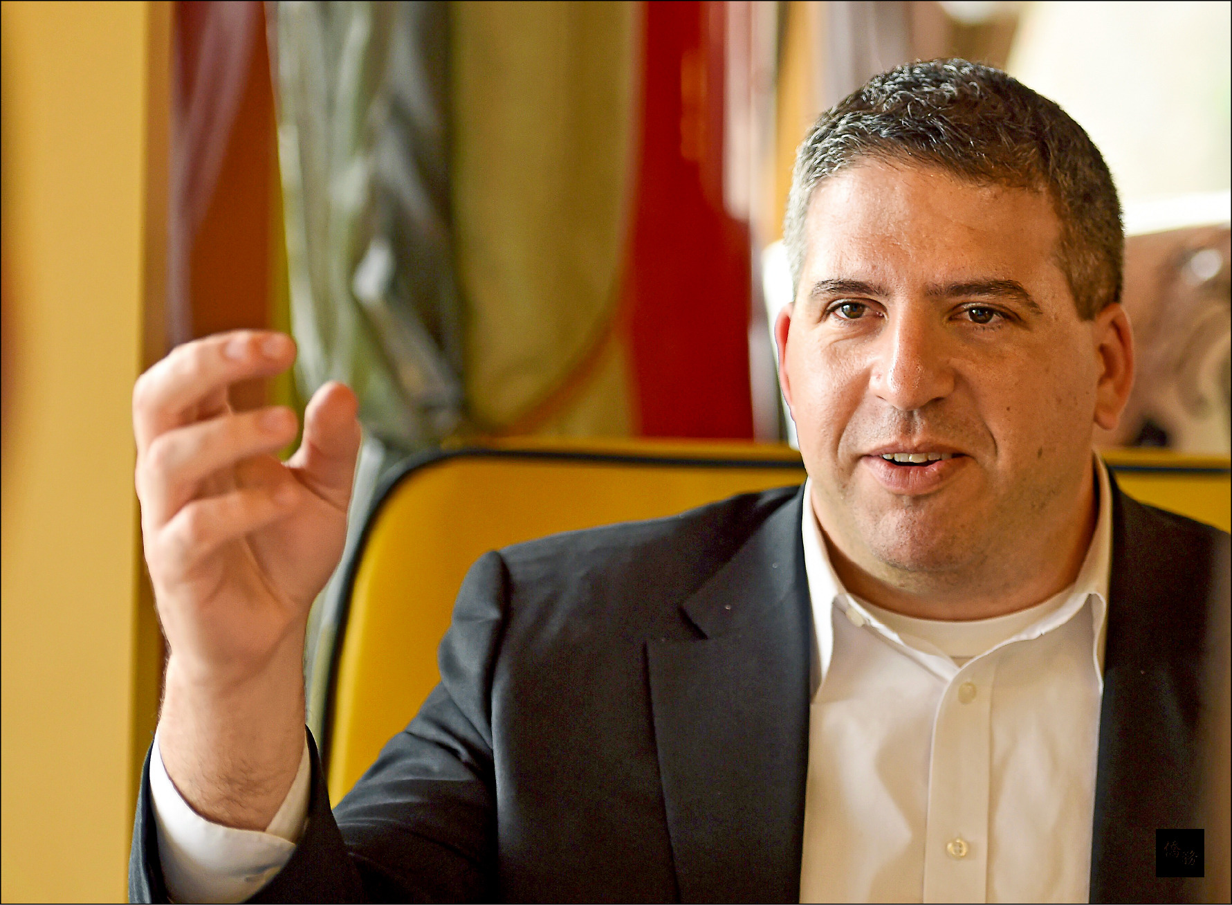 前美國國防部副助理部長鄧志強（Abraham Denmark）專訪。（自由時報提供）