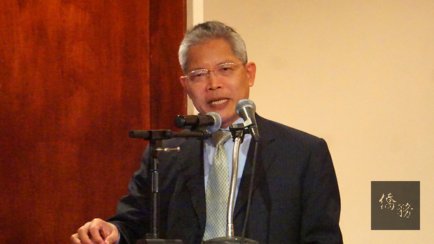 大會晚宴上，陳世池代表吳新興和高碩泰歡迎大家。