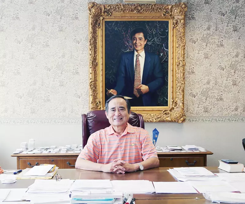 王德在台北舉辦的選舉中，當選世界台商會聯合總會總會長。（世界日報提供）