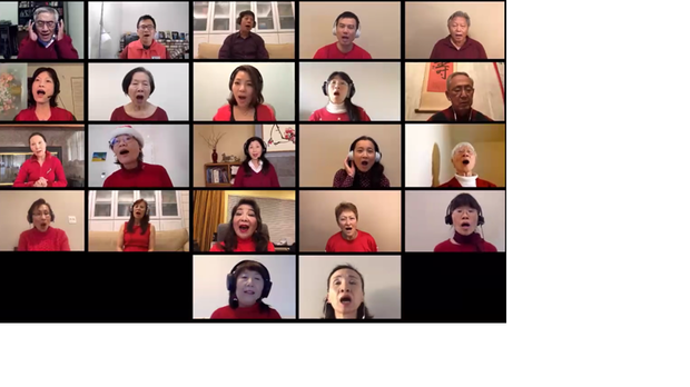 部分校友線上合影。