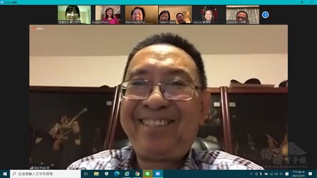 名譽會長田詒鴻線上致詞