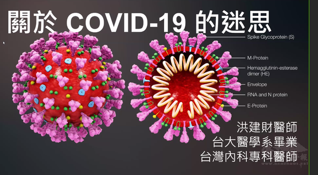 洪健財醫師主講「關於COVID-19的迷思」。