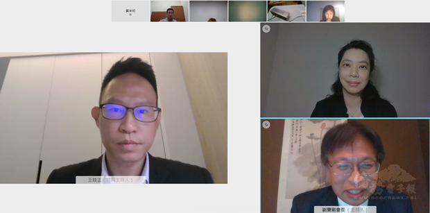 講座主講人 王歧正律師(左)、朱天梅副組長(右上)、劉寶剛會長(右下)。