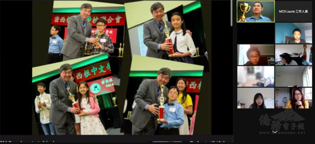 分組演講完畢後,裁判老師線上集合討論。在等待討論結果的時間,大會撥放過去進行實體比賽的紀錄片,回味往日活動,溫馨感人。