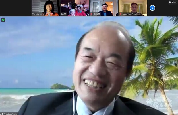 美洲臺灣客家聯合會會長鍾振乾致詞