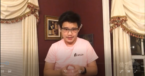 FASCA志工楊敬忱投稿響應僑務委員會所舉辦的「海外僑胞給WHO的一句話」影片錄製。