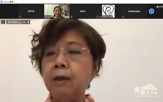 阿根廷臺灣僑民聯合會代理理事長致詞畫面