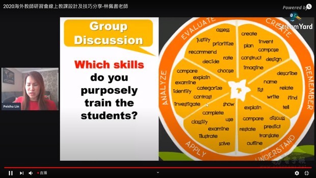 第4場由The Head of Chinese at Trinity School UK老師林佩書，講授「Moving onto More Online Teaching and Successful KS3 to KS5 Transitions」。