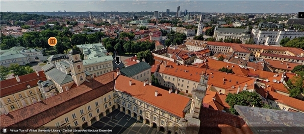 維爾紐斯大學校園是立陶宛首都中，仍保有原始建築整體結構之歷史建築群。(圖片來源:國家圖書館)