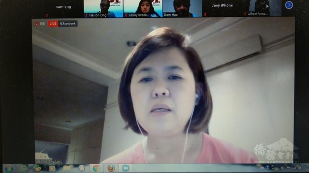 施莉莎講解菲律賓爆發COVID-19現況。