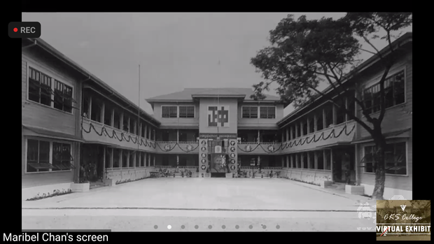 中正學院校園當時還是木製建築物的照片。