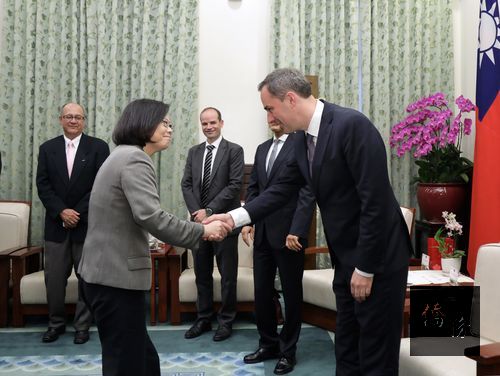 President Tsai Ing-wen receives a Siemens delegation. (Photo courtesy of the Presidential Office)