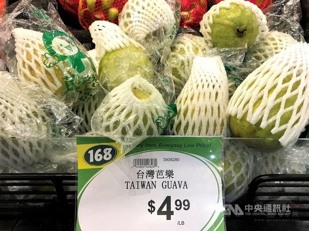 Taiwanese guavas sold in a supermarket in Los Angeles./Photo courtesy of CNA