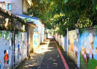 A lane in Jie Shou Village, a military dependents’ village in Hualien City, is pictured on Saturday. / Photo courtesy of Hualien City Government