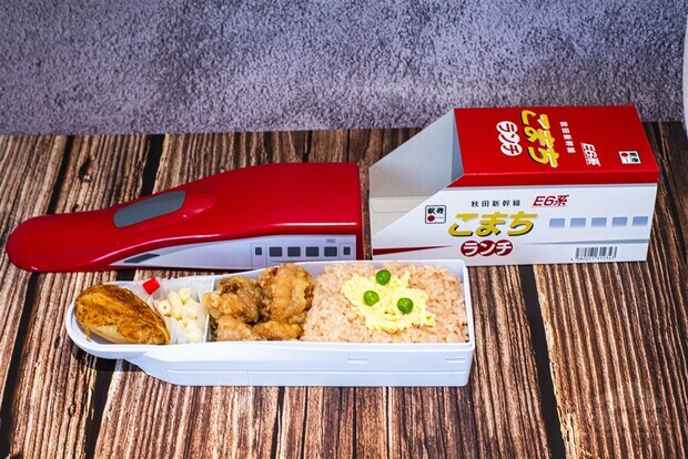A meal box in the shape of East Japan Railway Co.'s E6 bullet train. Photo courtesy of the Taiwan Railways Administration