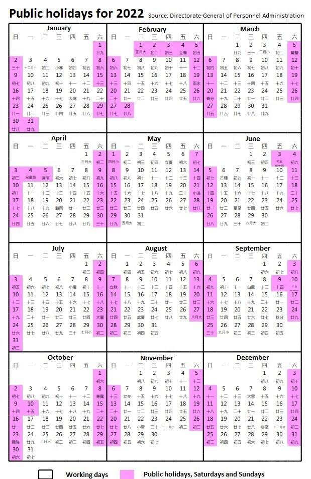 Government announces public holidays for 2022