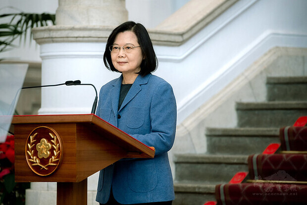 蔡英文總統今（1）日上午在總統府敞廳發表「2021新年談話」