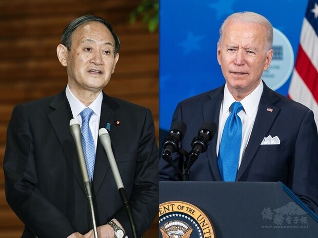 日本經濟新聞獲悉，日本首相菅義偉（左）4月訪問華府，與美國總統拜登（由）舉行峰會，兩國計劃申明台灣海峽穩定的重要性。（左圖為共同社，右圖取自facebook.com/WhiteHouse）