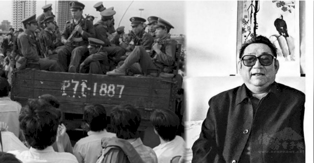 在六四期間抗命拒絕鎮壓學生與民眾的中共38軍軍長徐勤先(右)。