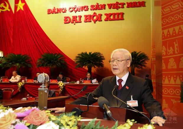 越共13大會議26日開幕，近年來身體狀況屢屢遭外界檢視的越共中央總書記、越南國家主席阮富仲發表長達75 分鐘的講話。